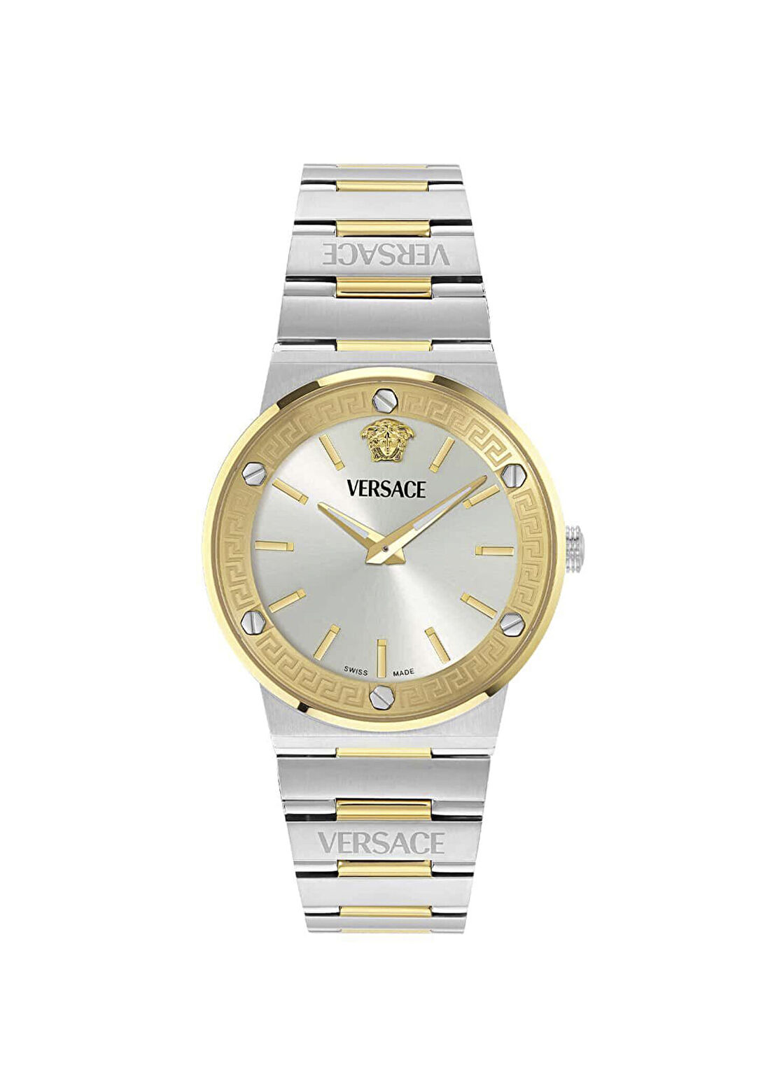 Versace VRSCVE5Q00426 Altın Rengi Metalik Gri Çelik Erkek Kol Saati