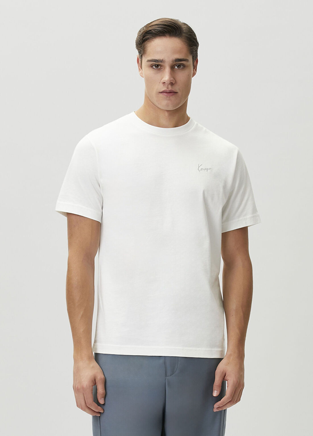Kenzo Signature Classic Kırık Beyaz T-shirt