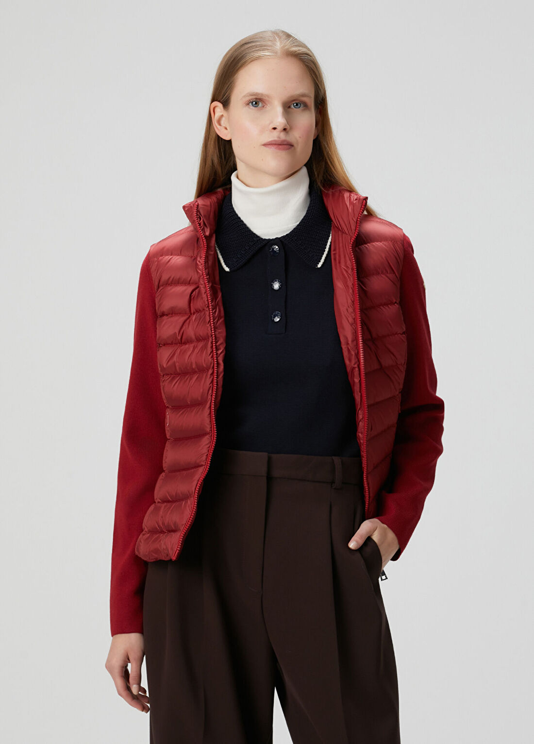 Moncler Kırmızı Yün Ceket
