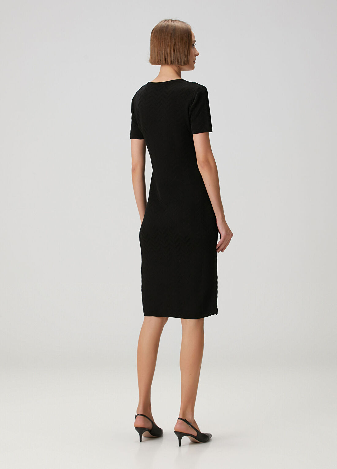 Missoni Siyah Desenli Midi Elbise görsel 4