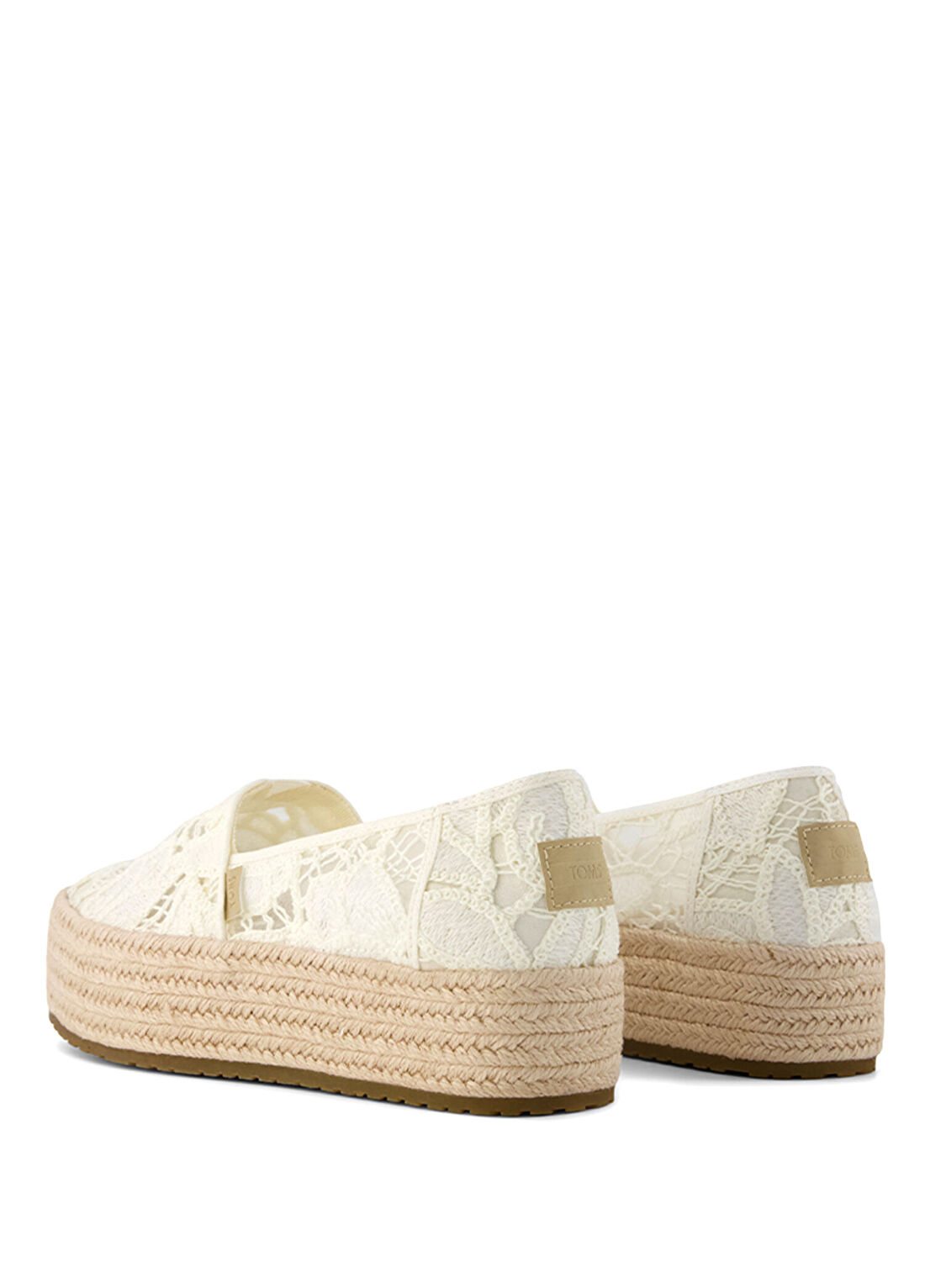 Toms Valencia Floral Crochet Beyaz Kalın Tabanlı Kadın Espadril görsel 3