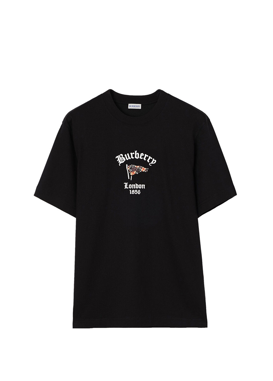 Burberry Ryan Flag Siyah Pamuklu Kısa Kollu Erkek T-Shirt
