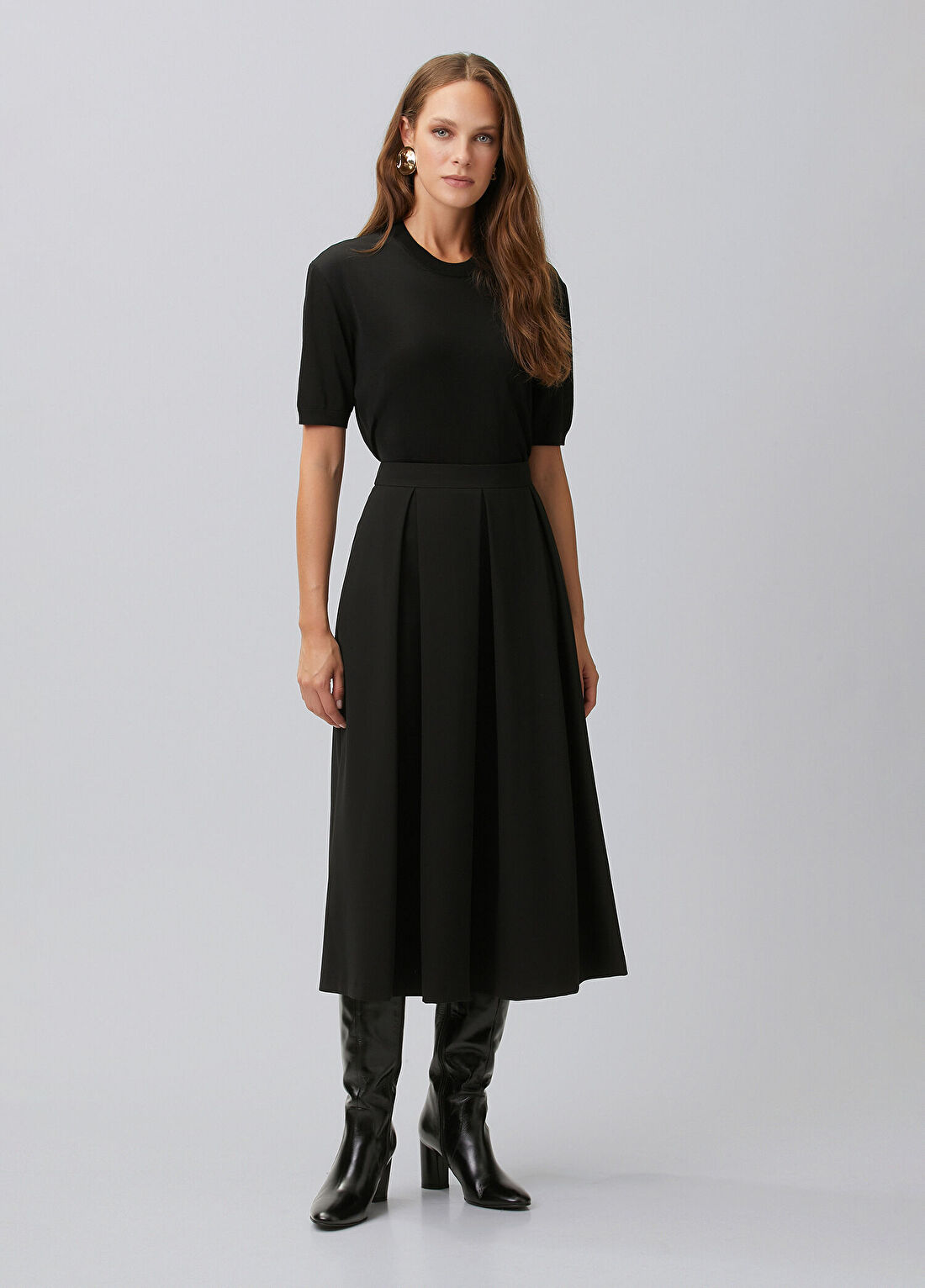 Network Siyah Rayon Basic Kazak görsel 3