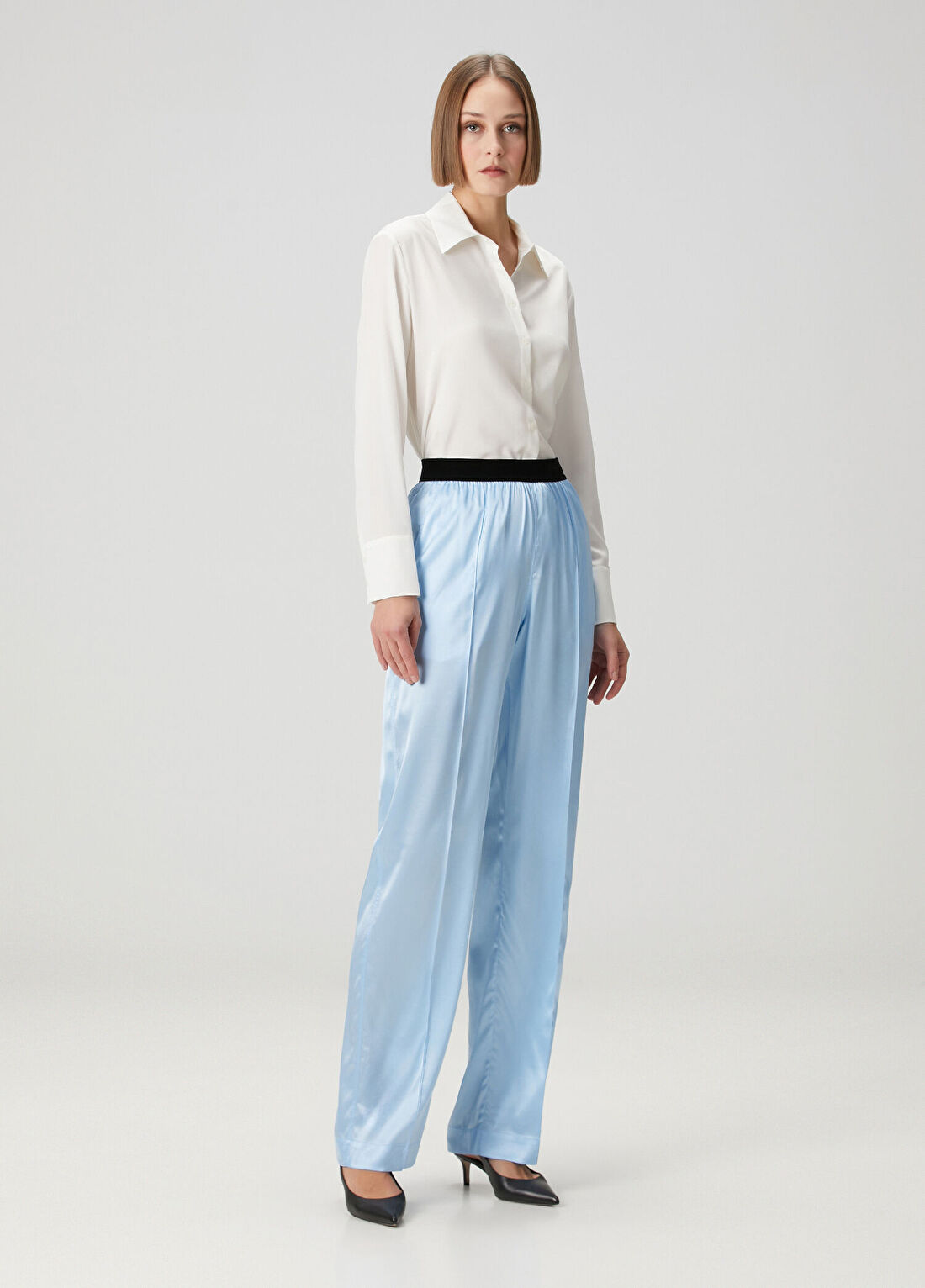 Tom Ford Mavi İpek Saten Pijama Pantolon