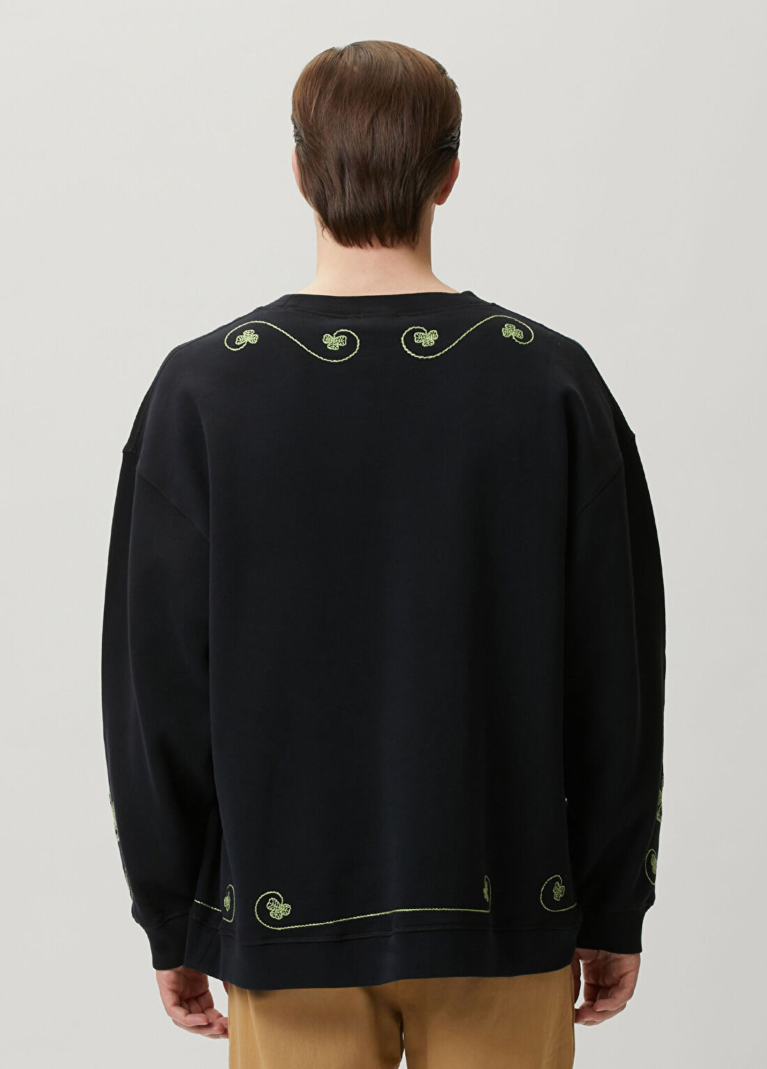 Bode Siyah Slogan Nakışlı Sweatshirt görsel 4