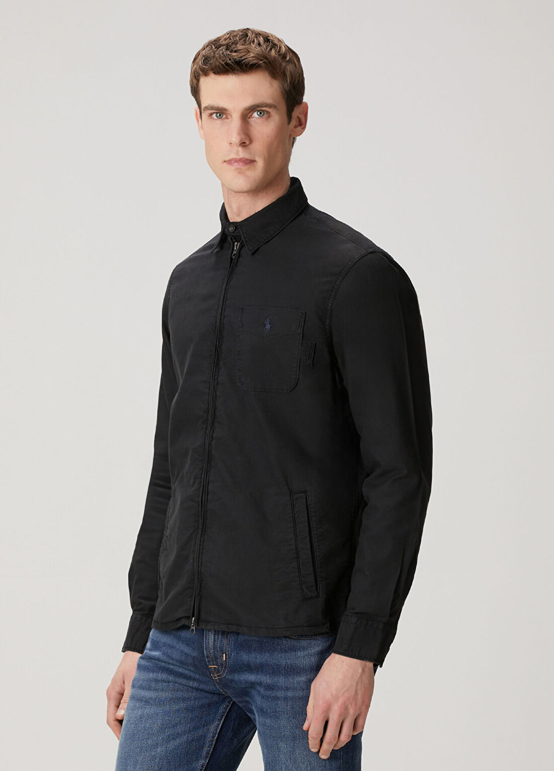 Polo Ralph Lauren Siyah Oxford Dış Gömlek görsel 3