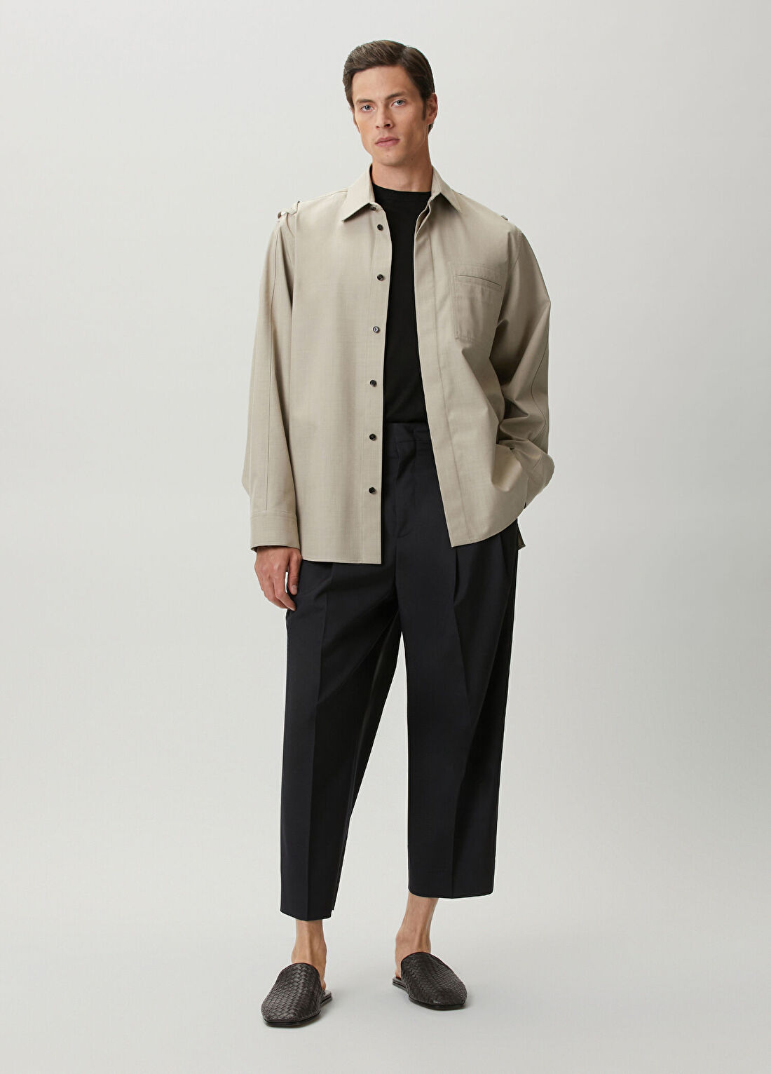 Bottega Veneta Bej Yün Dış Gömlek görsel 2