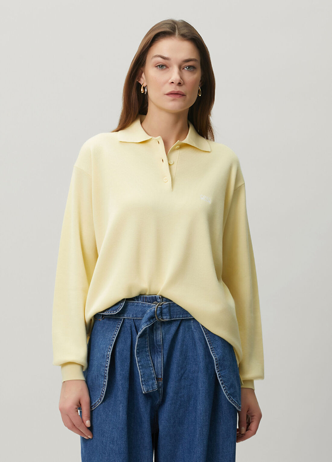 Loewe Açık Sarı Kaşmir Polo Triko