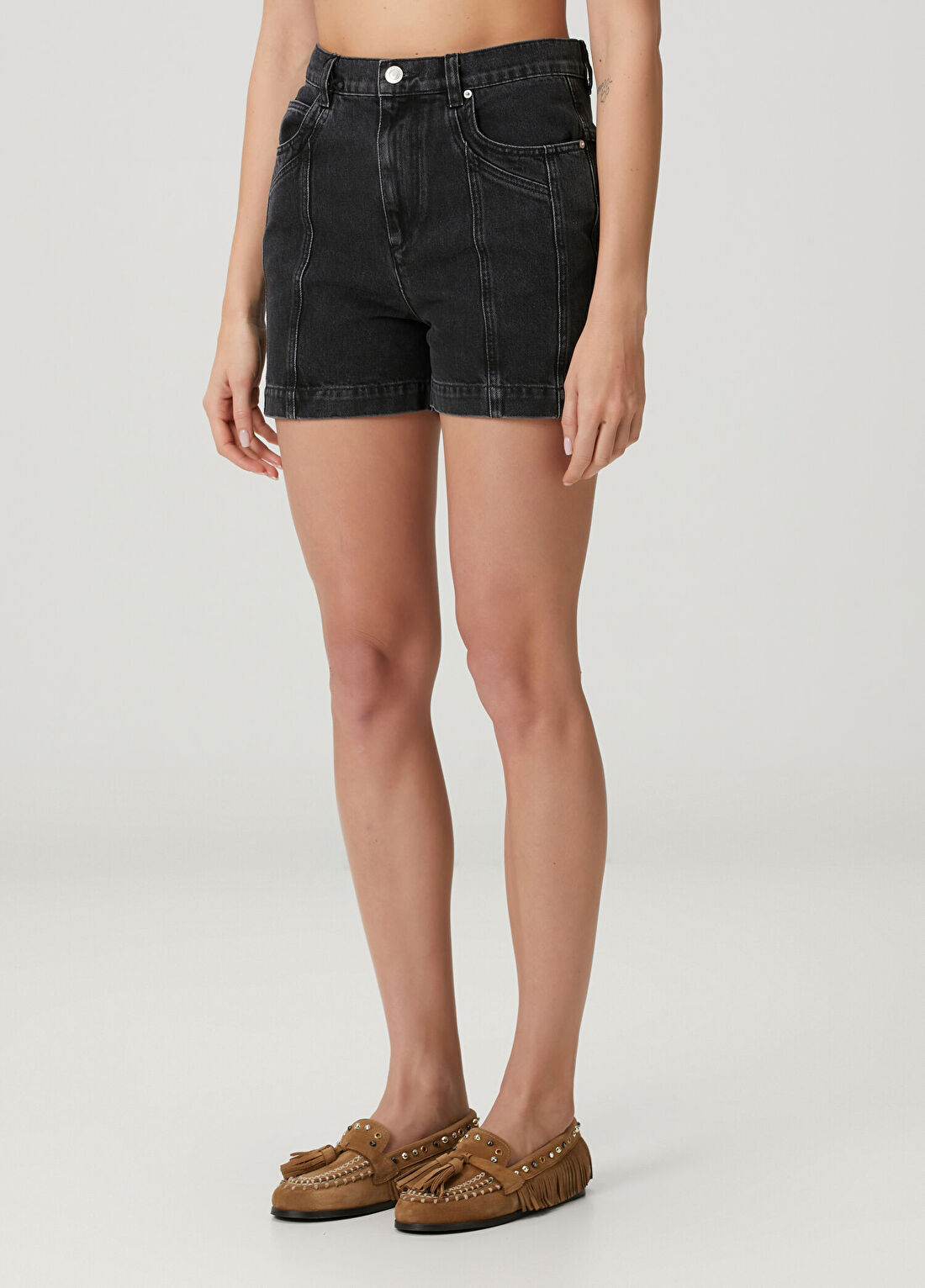 Marant Etoile Joely-Ga Siyah Denim Şort görsel 3