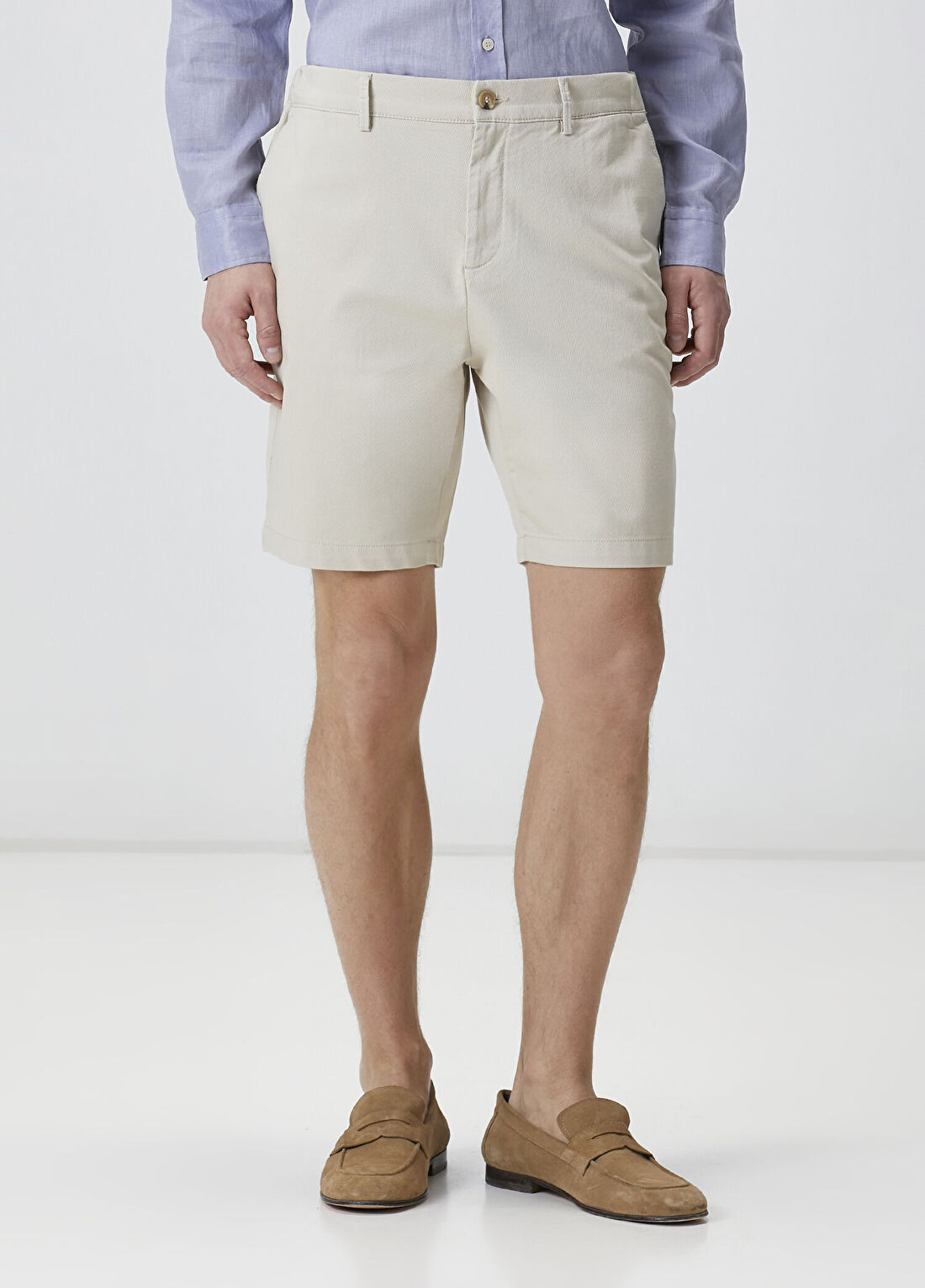 Network Slim Fit Taş Parça Boya Diyagonal Chino Şort görsel 2