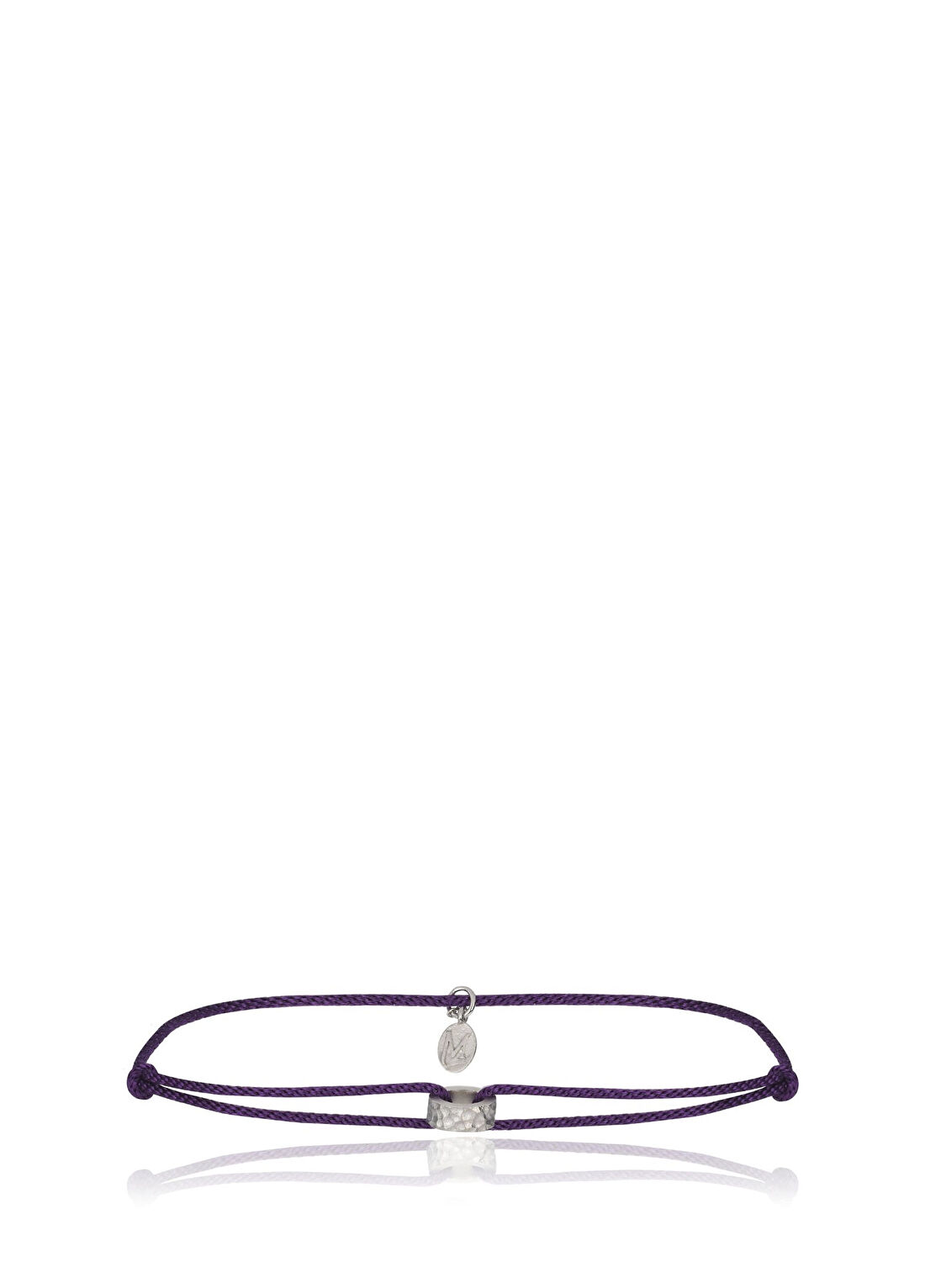 Melie Jewelry Hammered 925 Ayar Gümüş İpli Erkek Bileklik