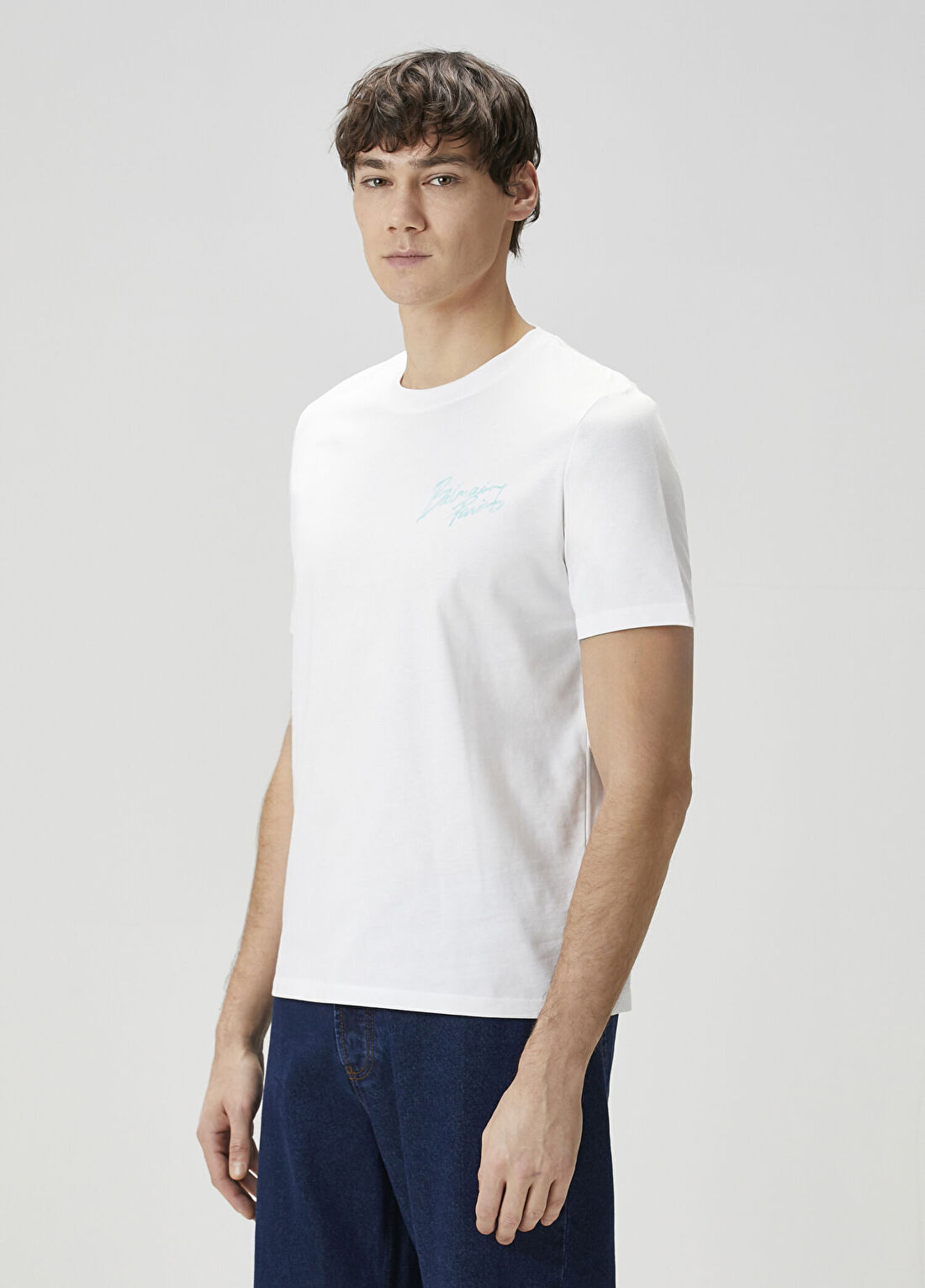 Balmain Beyaz Logolu T-shirt görsel 3