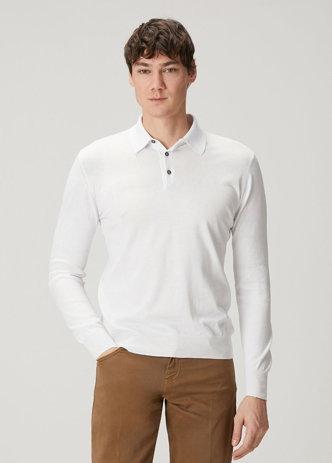 Kiton Beyaz Polo Yaka Triko