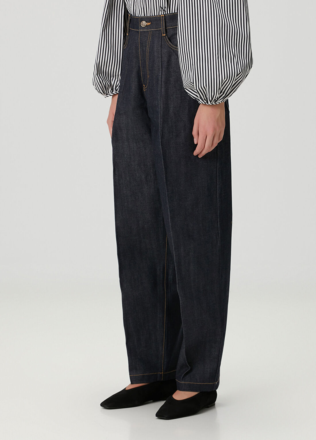 Nackiye Borrowed Koyu Mavi Jean Pantolon görsel 3