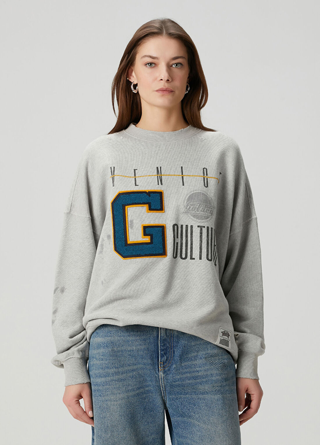 Golden Goose Gri Logo Patch Sweatshirt