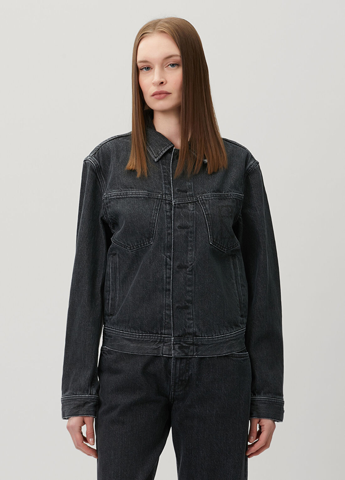 Sa Su Phi Siyah Denim Ceket