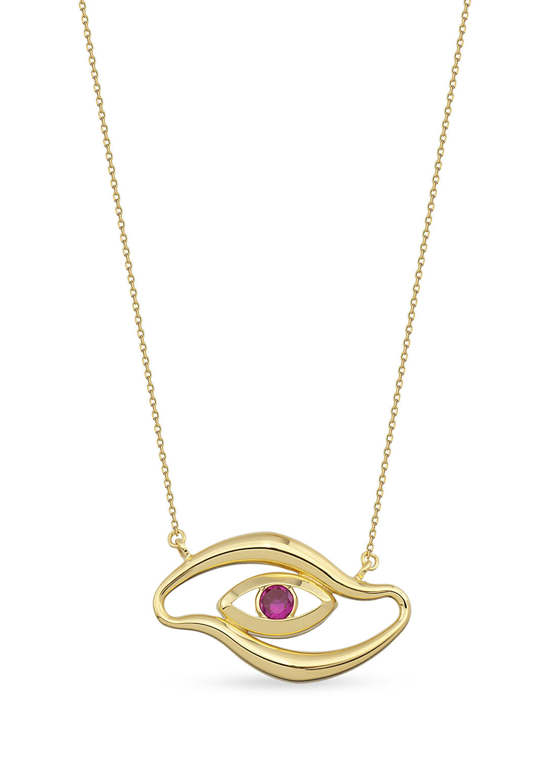 Orena Jewelry Melted Ruby Eye 14 Ayar Altın Kadın Kolye