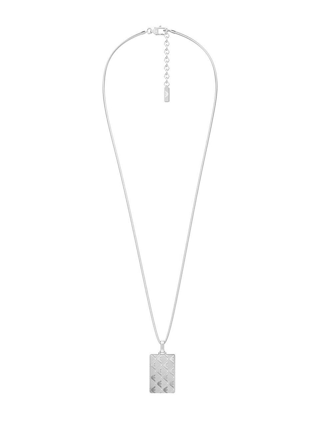 Emporio Armani AJEGS3362-040 Eagle Logo Metalik Gri Çelik Erkek Kolye