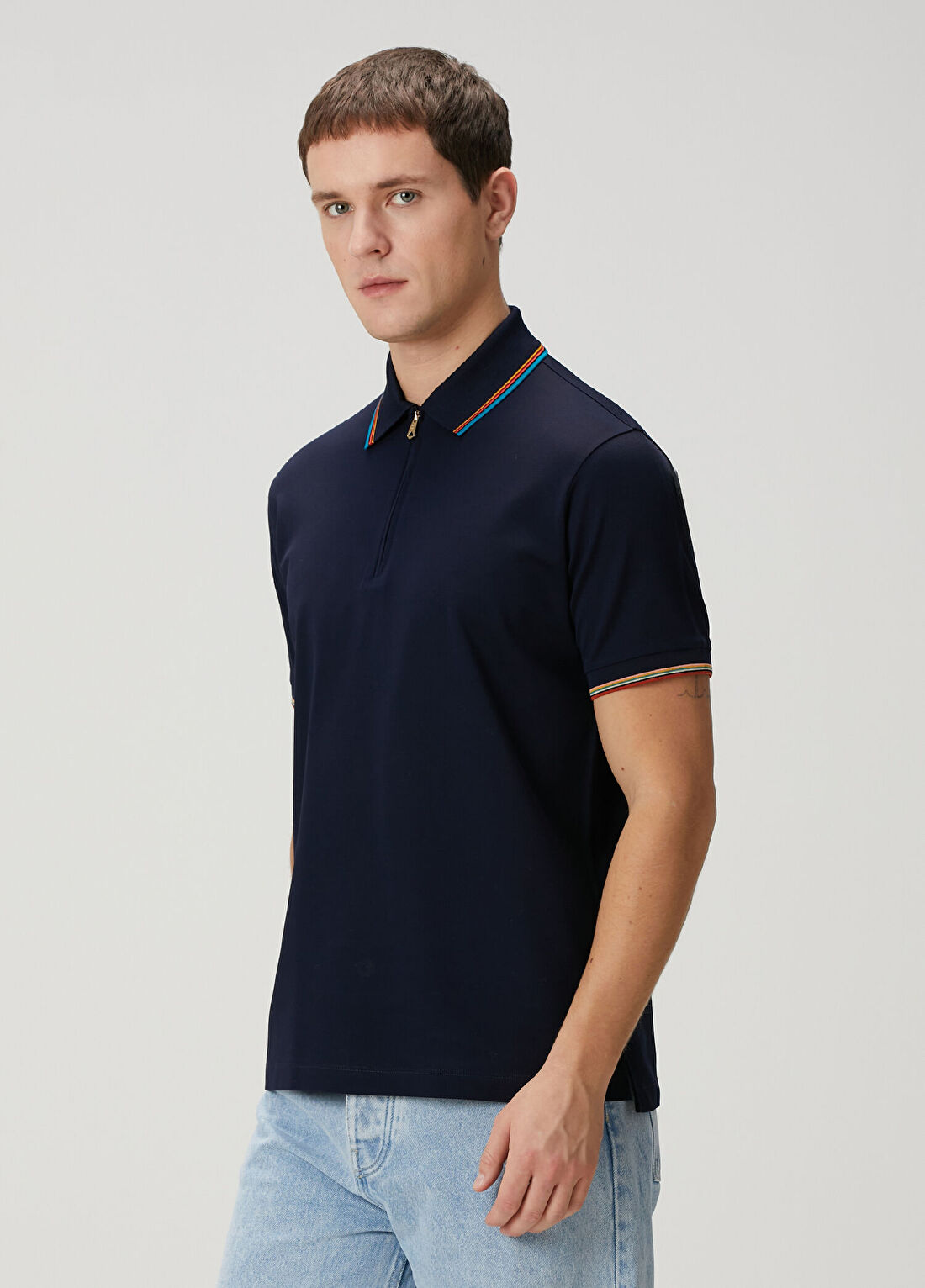 Paul Smith Lacivert Polo Yaka T-shirt görsel 3
