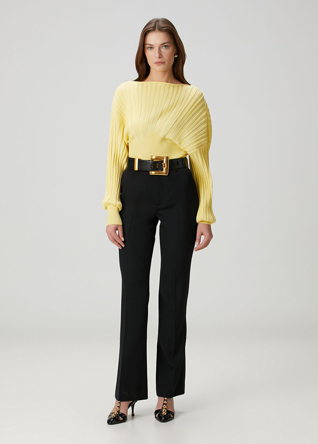 Balmain Sarı Ribli Kazak görsel 2