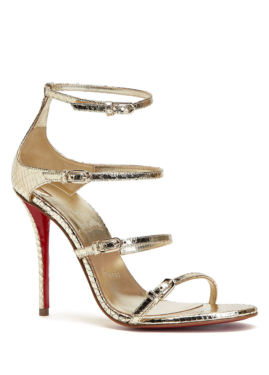 Christian Louboutin Millenium Gold Kadın Deri Sandalet görsel 2