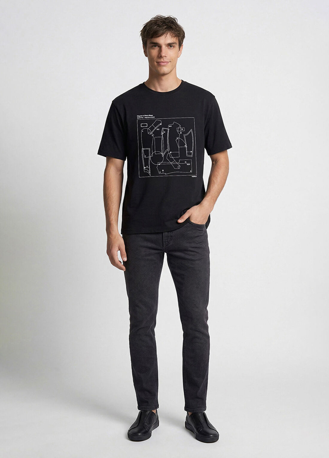 Network Siyah Baskılı T-shirt