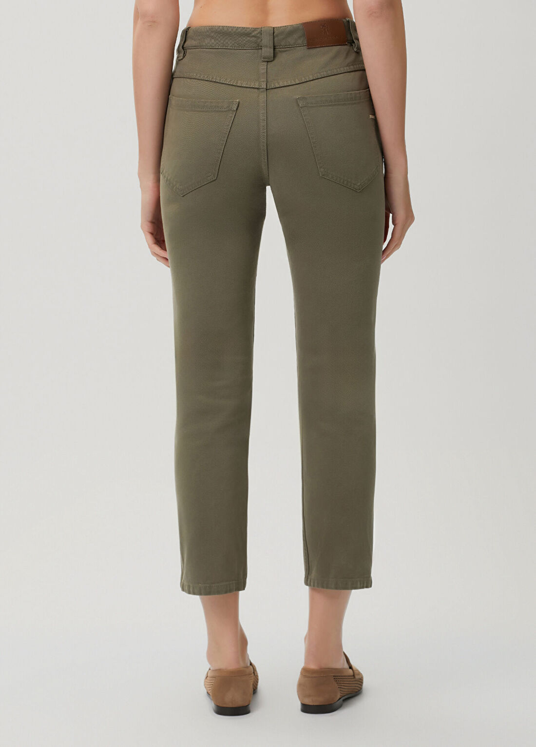 Brunello Cucinelli Koyu Yeşil Jean Pantolon görsel 4