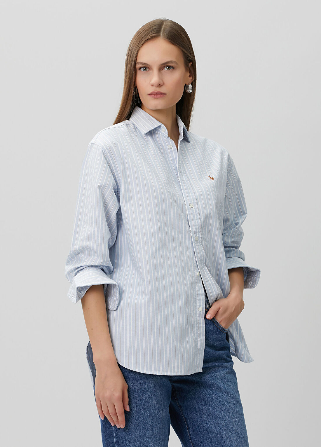 Polo Ralph Lauren Mavi Beyaz Çizgili Gömlek