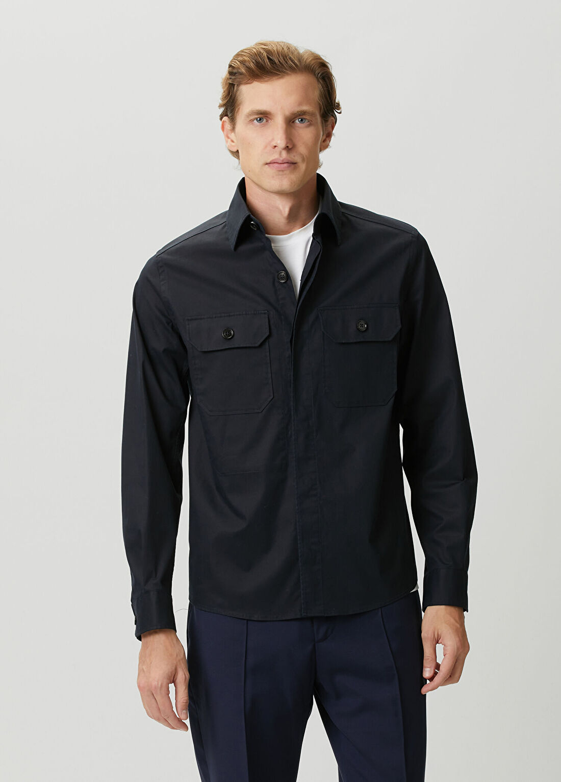 Zegna Lacivert Dış Gömlek