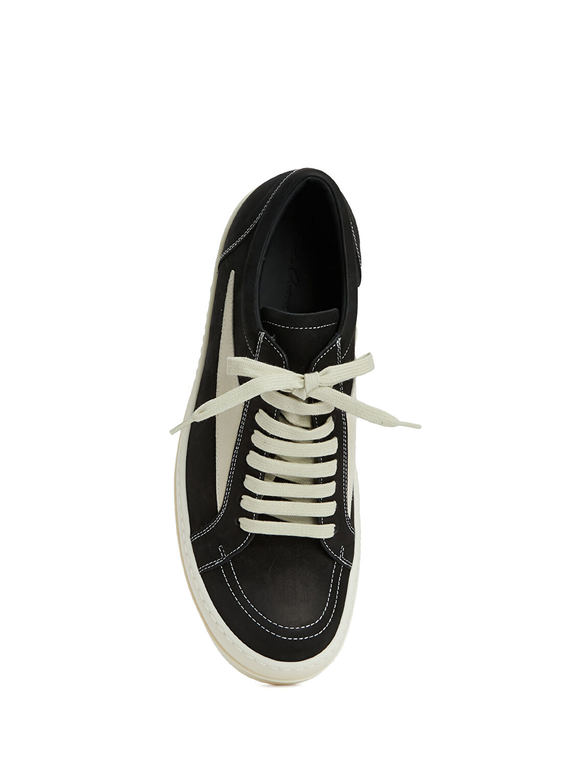 Rick Owens Siyah Erkek Deri Sneaker görsel 4