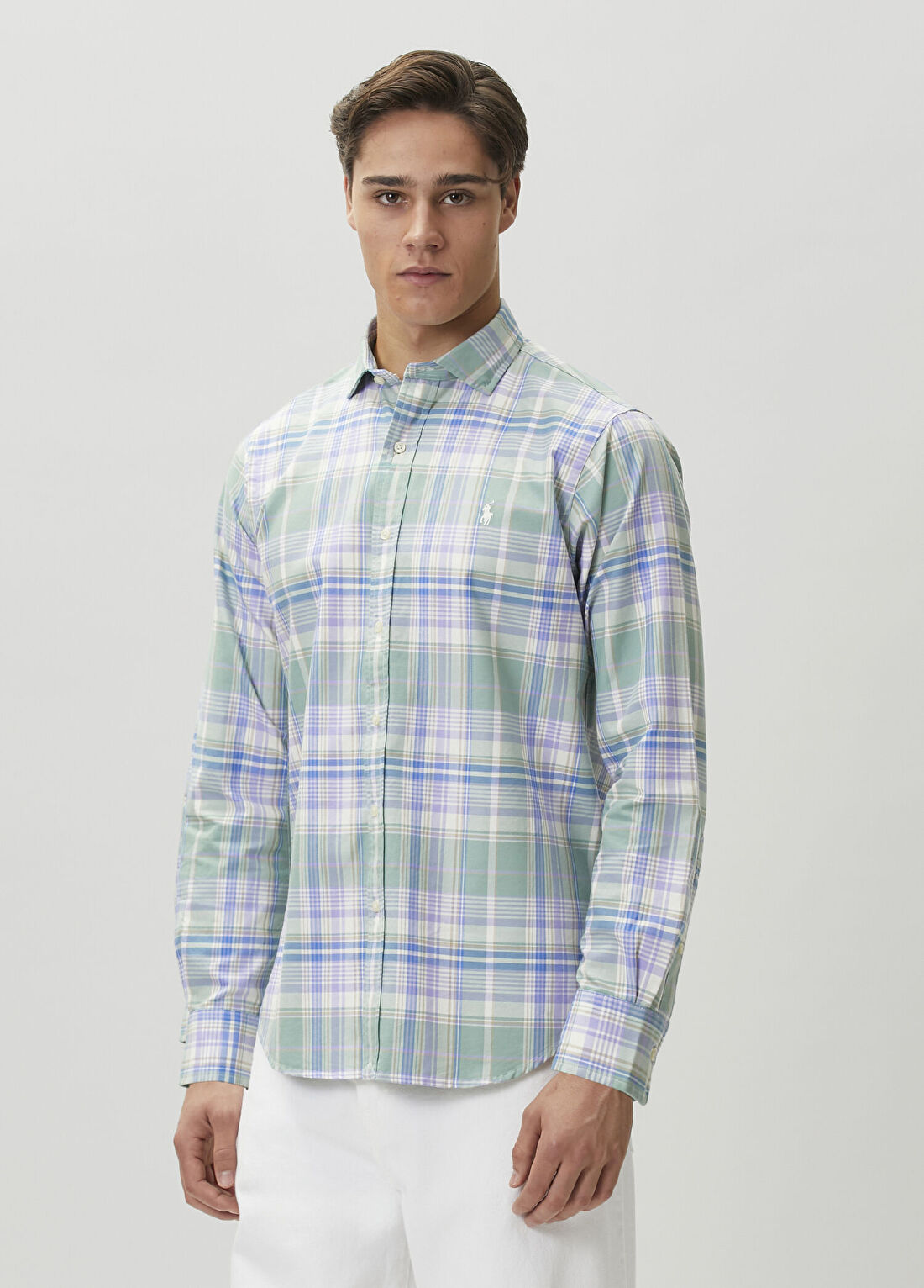 Polo Ralph Lauren Custom Fit Yeşil Ekoseli Classic Oxford Gömlek görsel 3