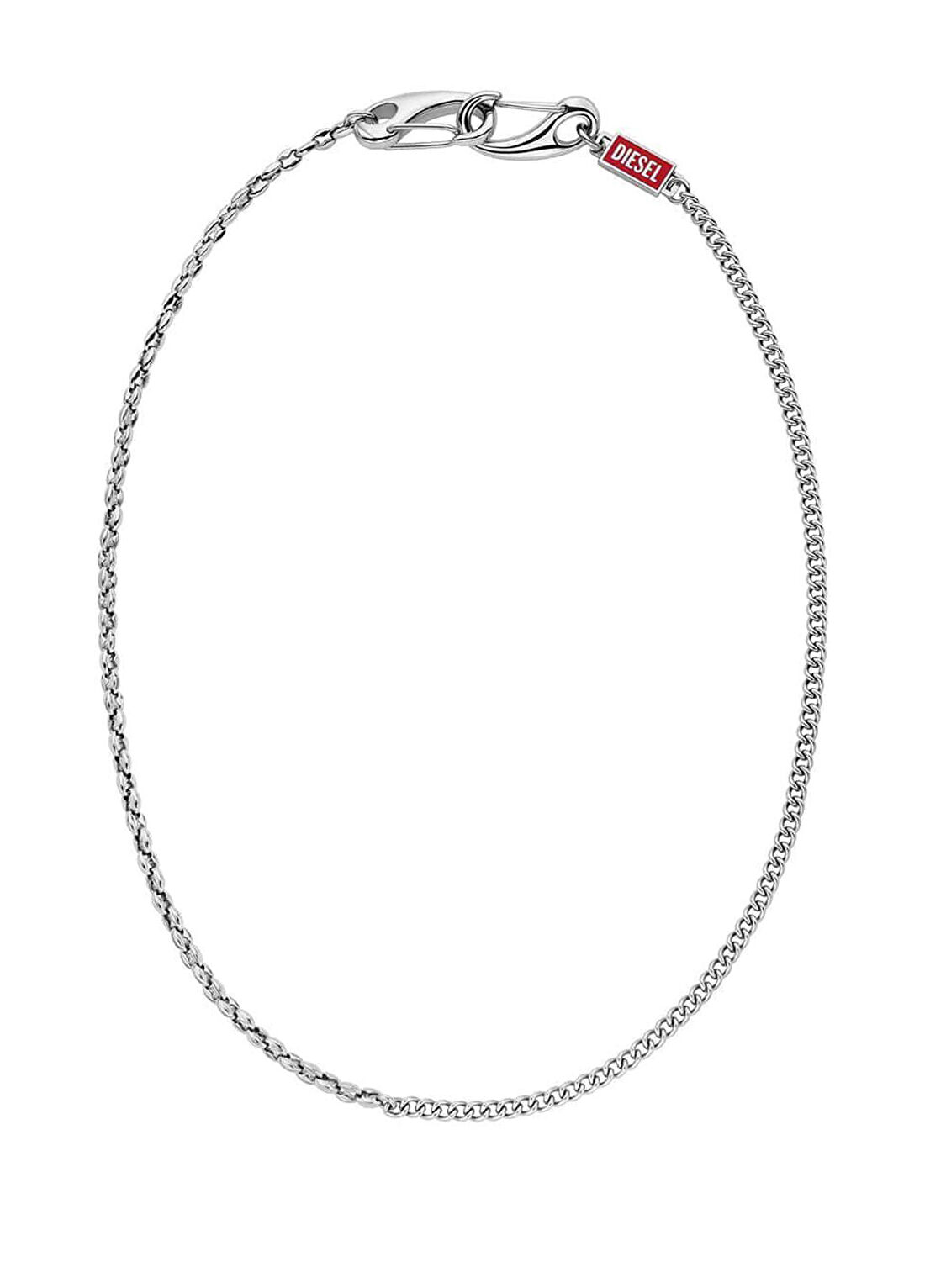 Diesel DJDX1695-040 Metalik Gri Çelik Unisex Kolye