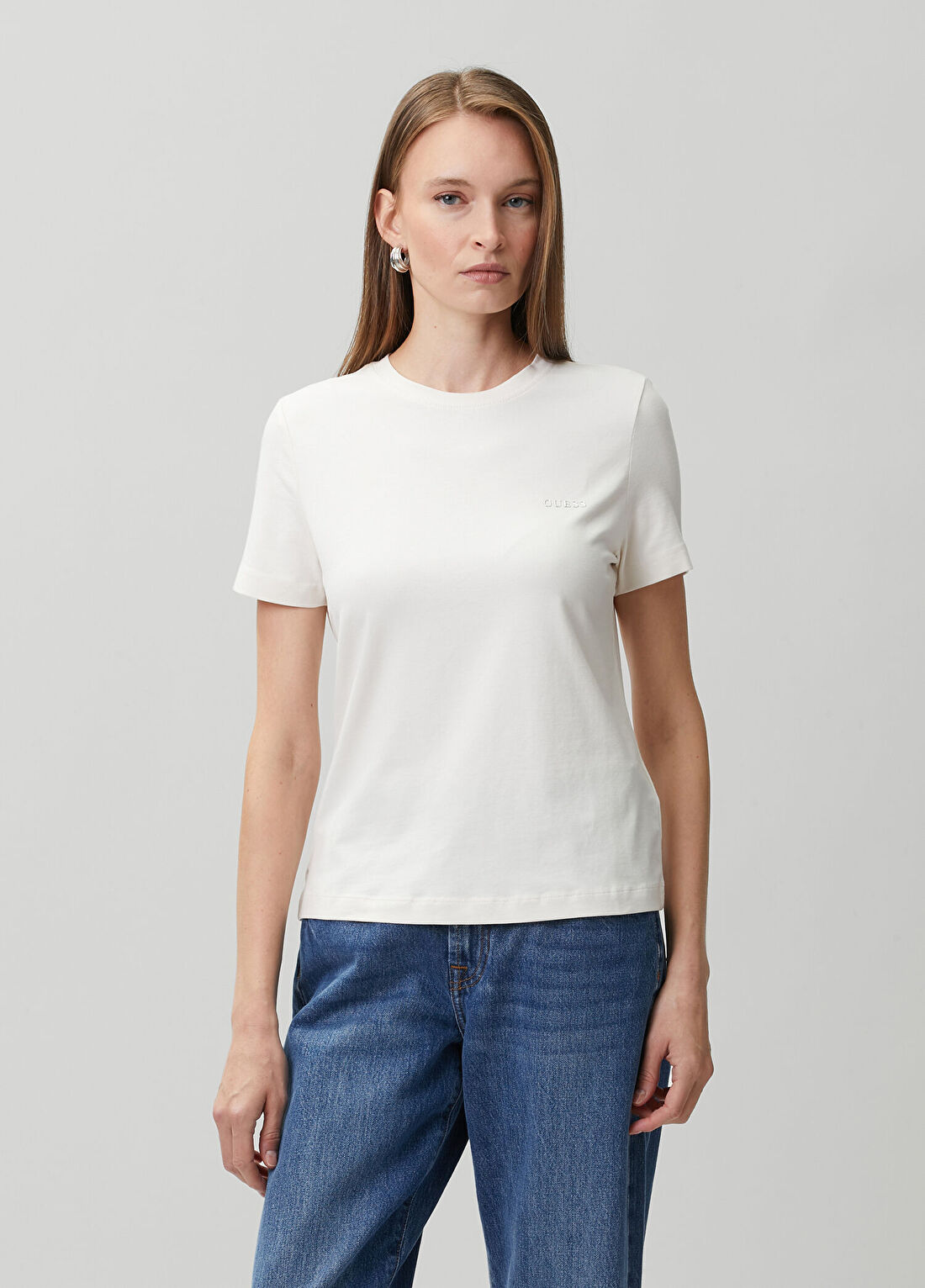 Guess Tracey Slim Fit Ekru T-shirt