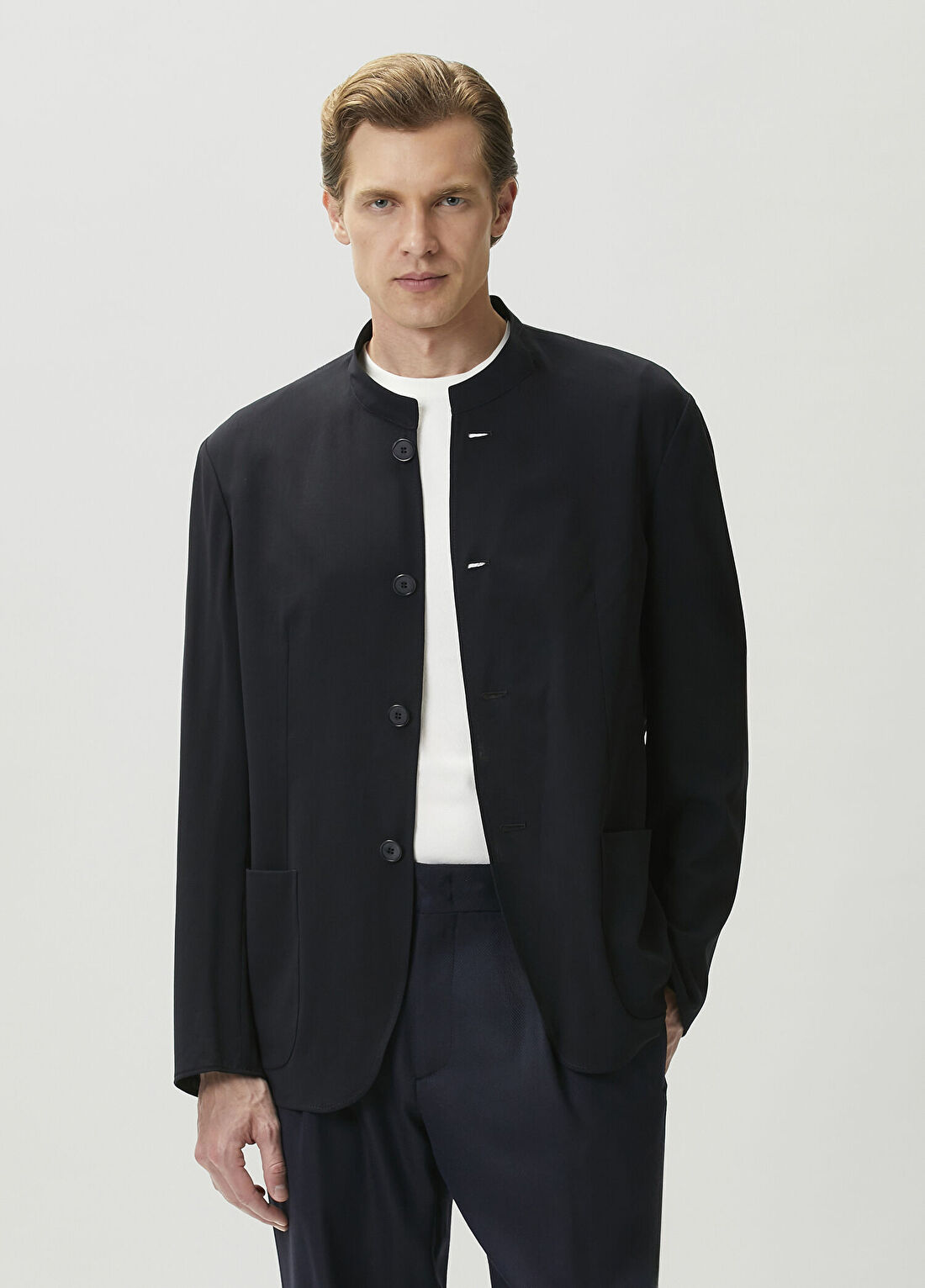Giorgio Armani Lacivert Yün Ceket