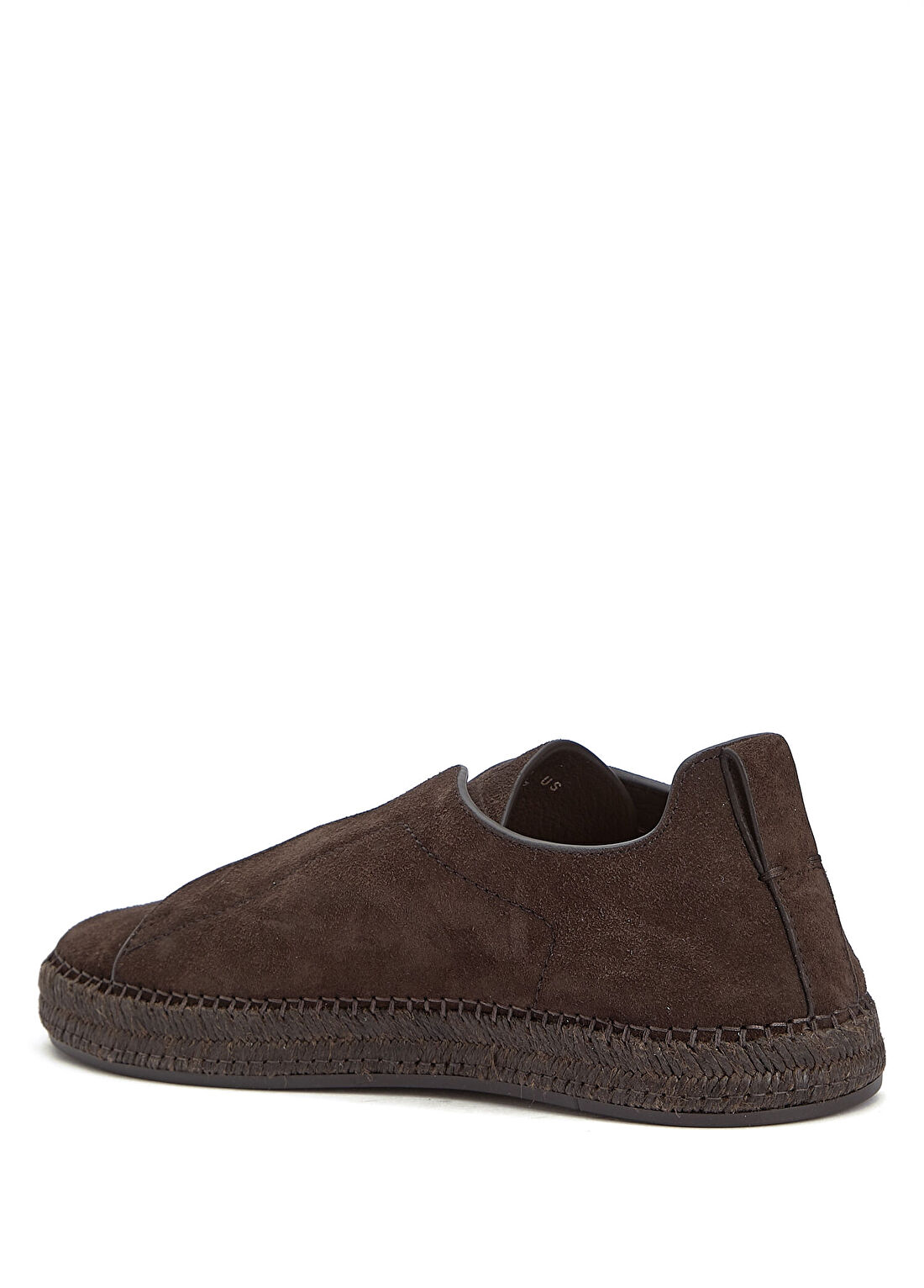 Zegna Triple Stitch Kahverengi Erkek Süet Sneaker görsel 3