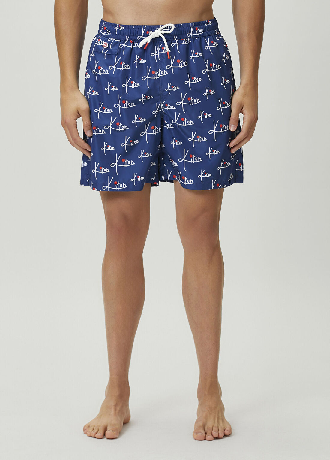 Kiton Mavi Logo Baskılı Mayo görsel 2