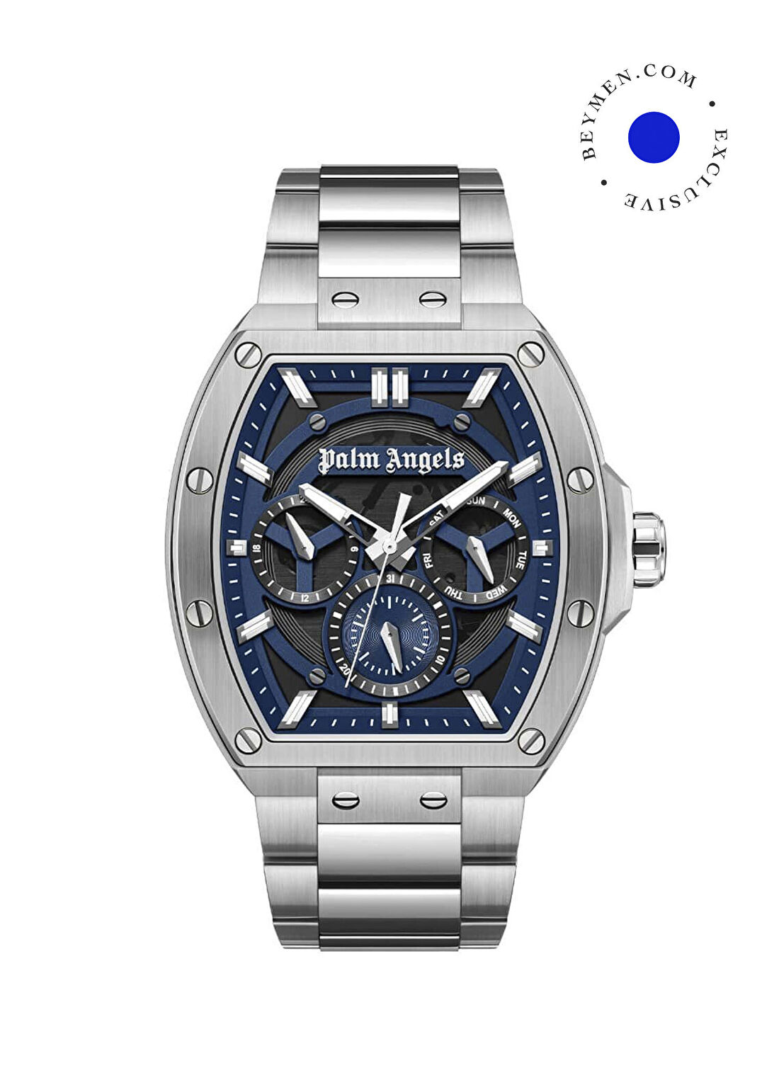 Palm Angels PMWGK0001102 Metalik Gri Çelik Erkek Kol Saati