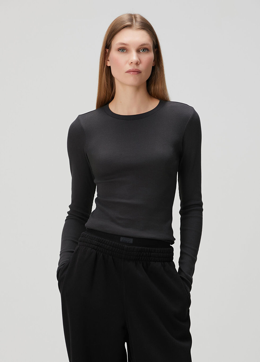 Skims Long Sleeve Siyah T-shirt