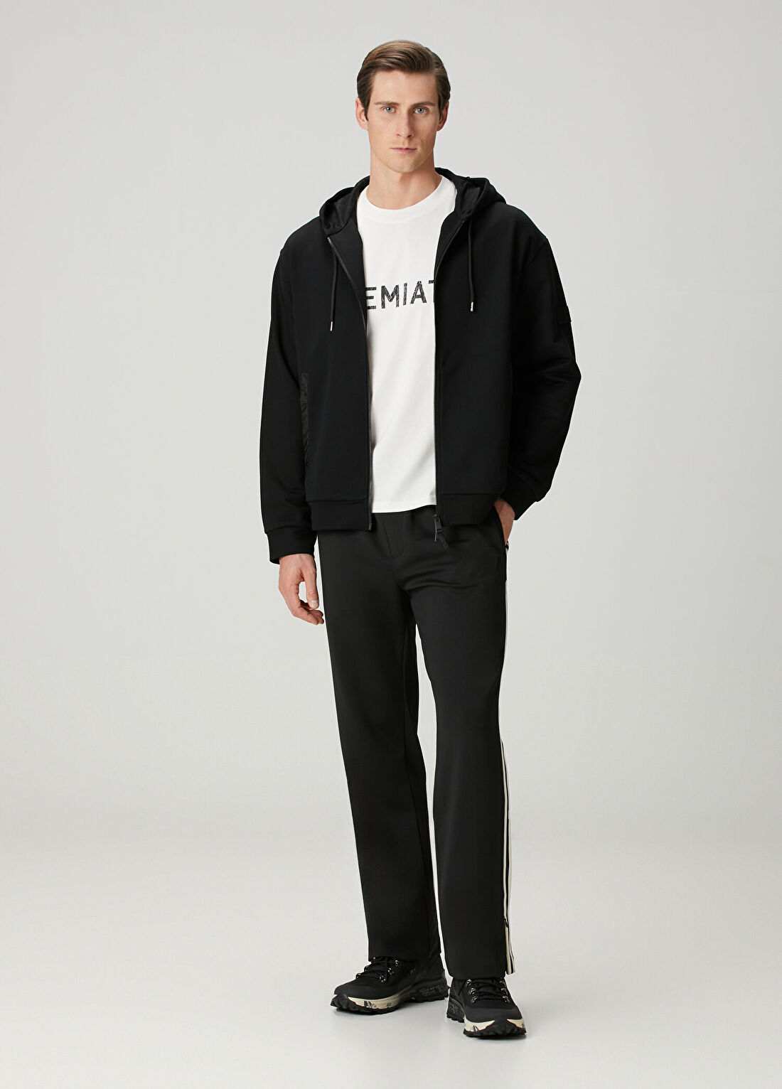 Premiata Siyah Kapüşonlu Sweatshirt görsel 2