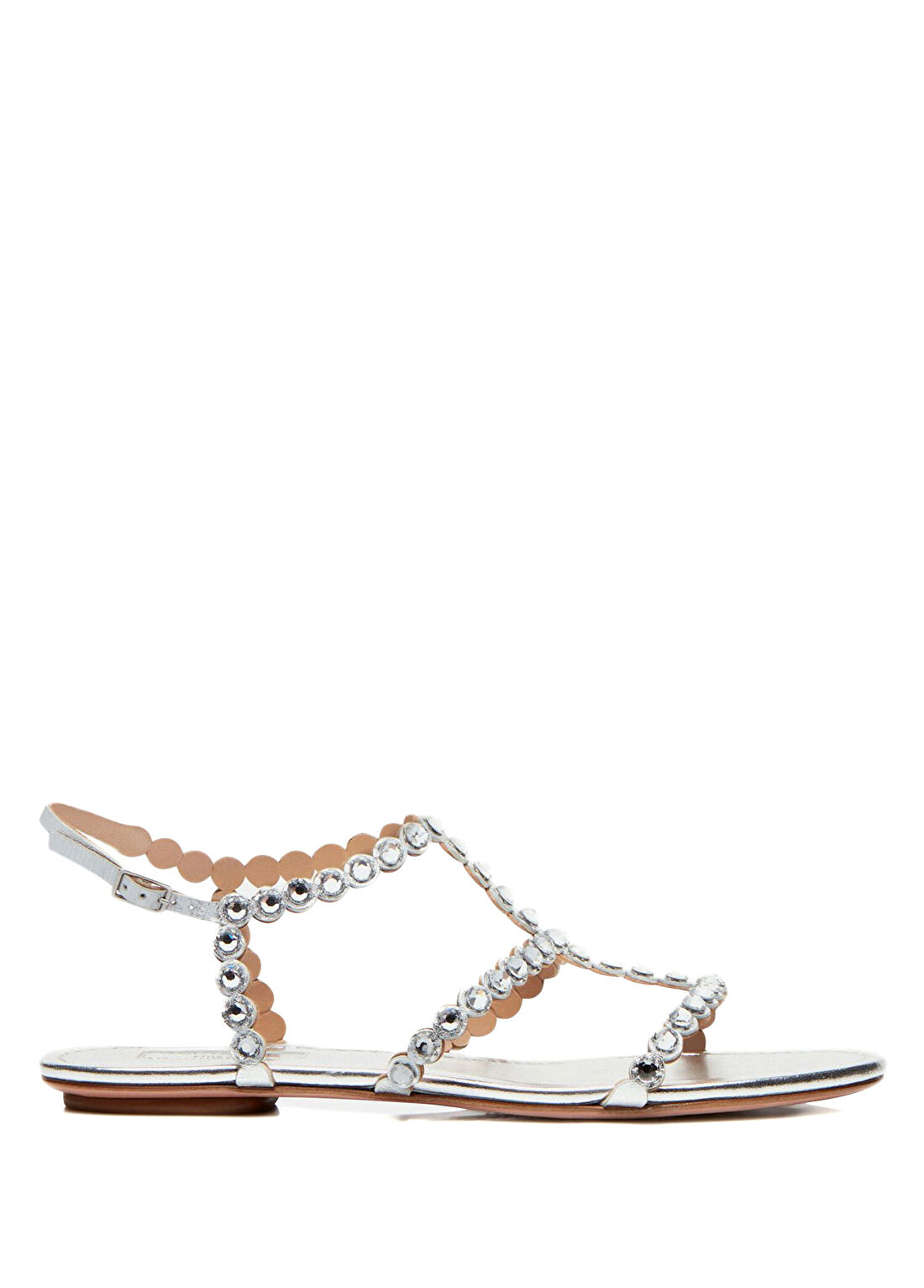 Aquazzura Tequila Silver Kadın Deri Sandalet
