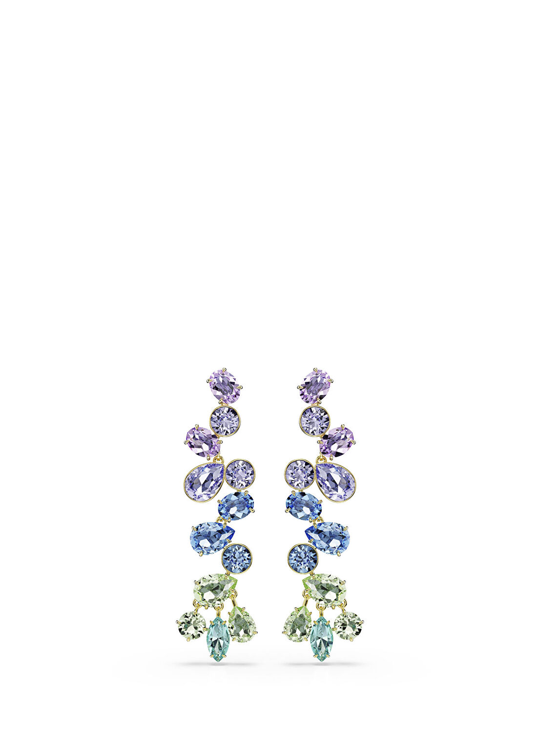Swarovski Gema Çok Renkli Altın Rengi Kaplama Kadın Küpe