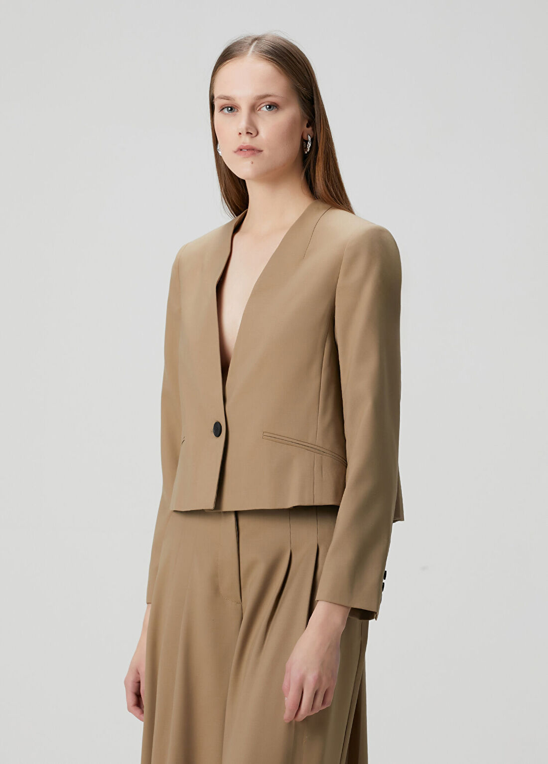 AllSaints Poppy Camel Yün Blazer