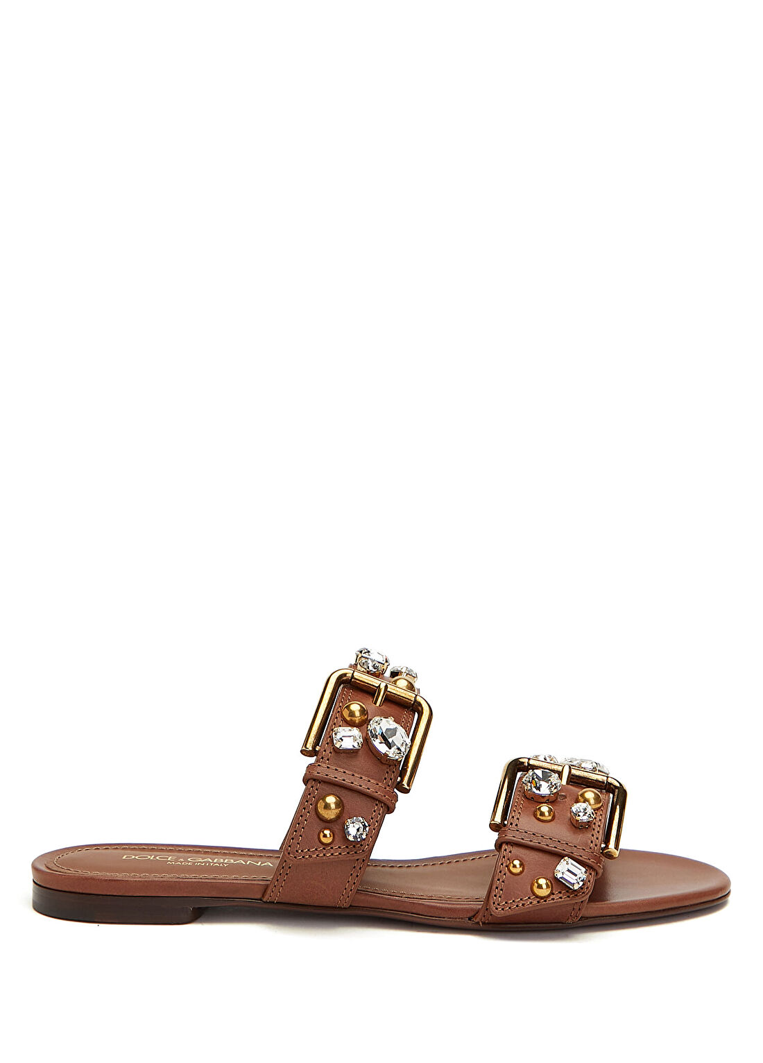Dolce&Gabbana Kahverengi Kadın Deri Terlik