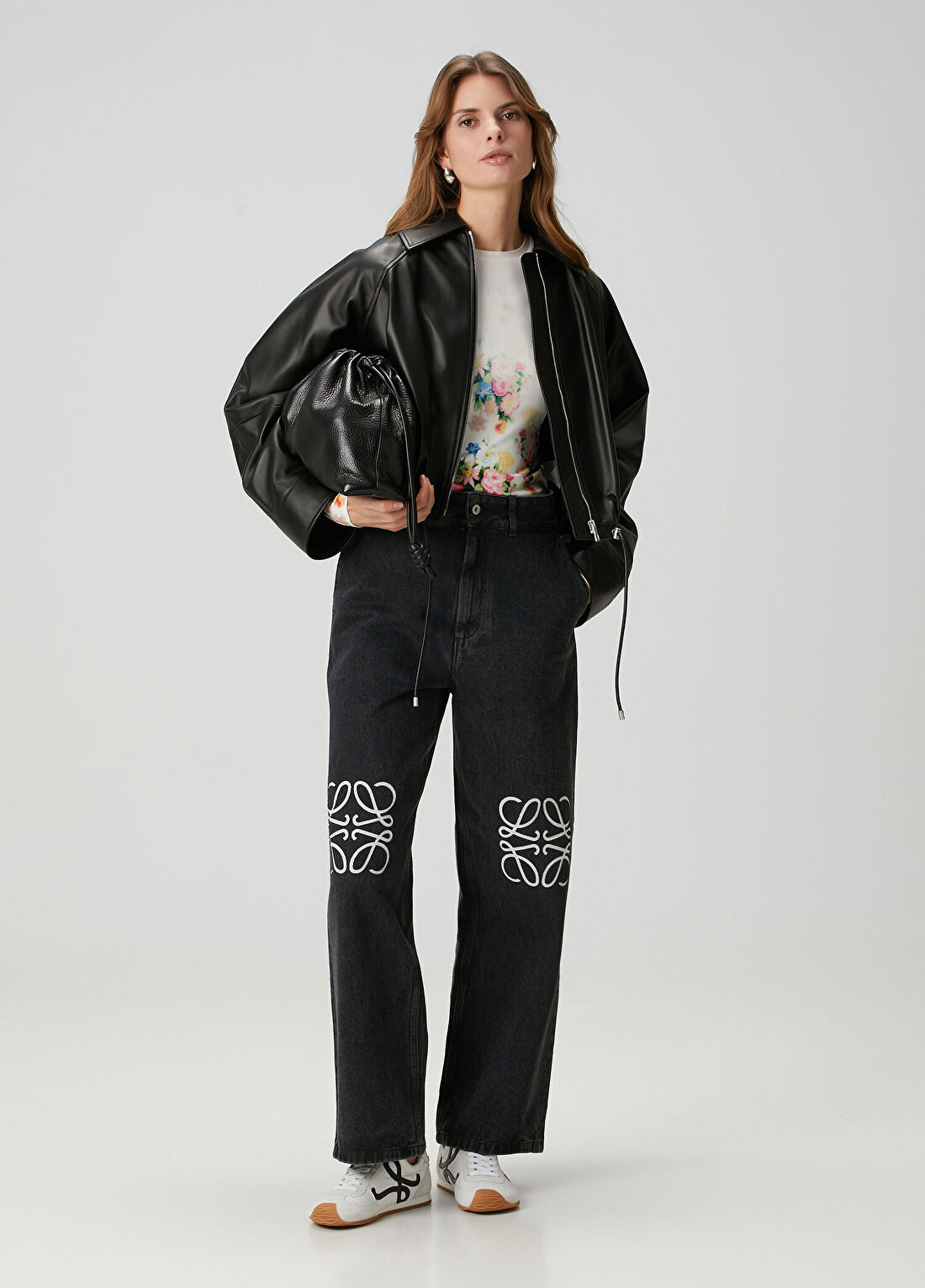 Loewe Siyah Logo Detaylı Jean Pantolon