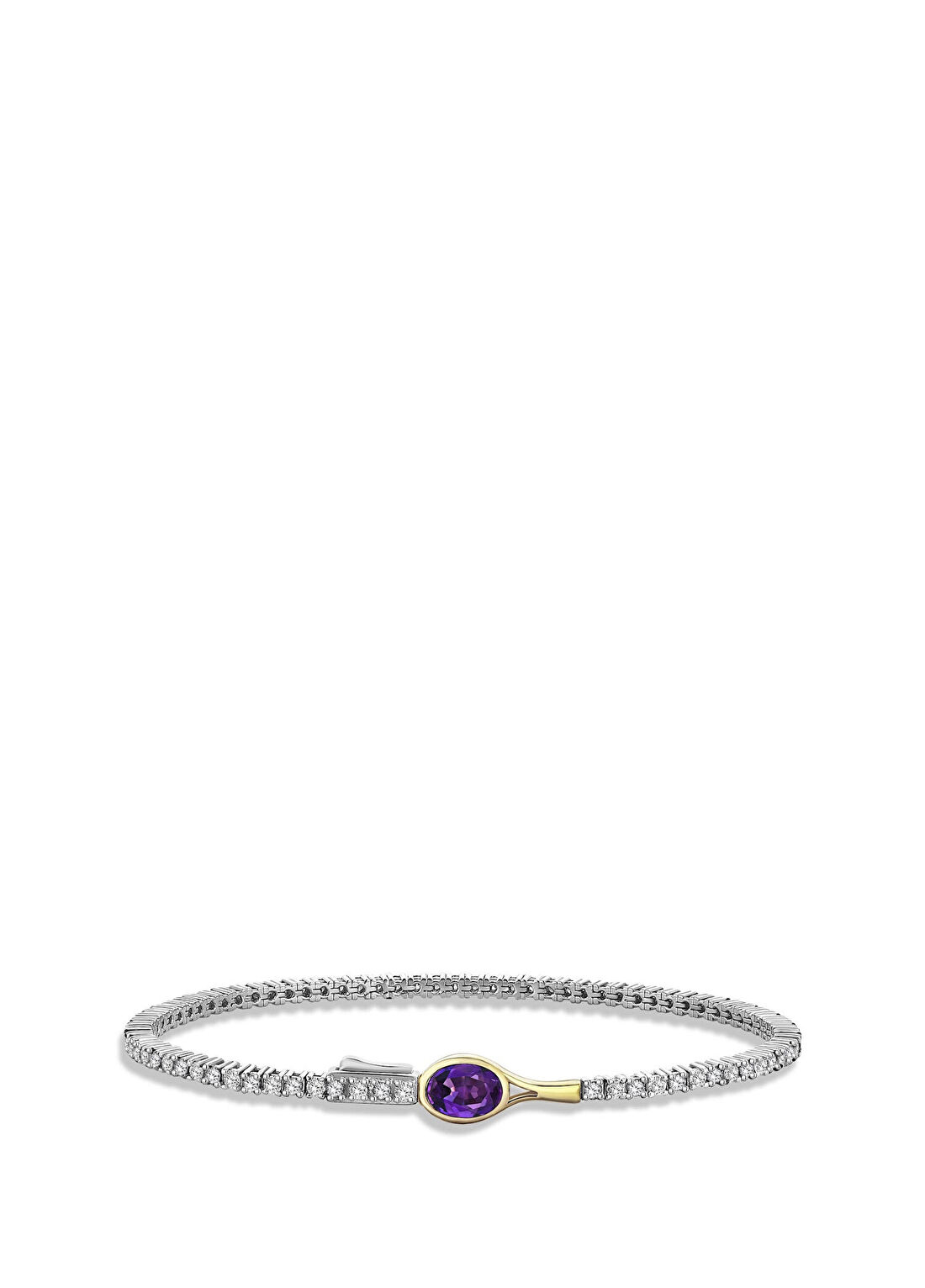 Reis Kuyumculuk White Spot Tennis Bracelet 14 Ayar Beyaz Altın Kadın Bileklik