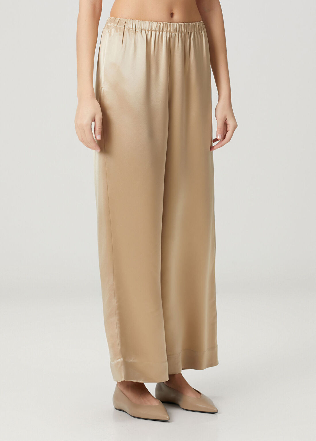By Malene Birger Cabello Bej Saten Pantolon görsel 3
