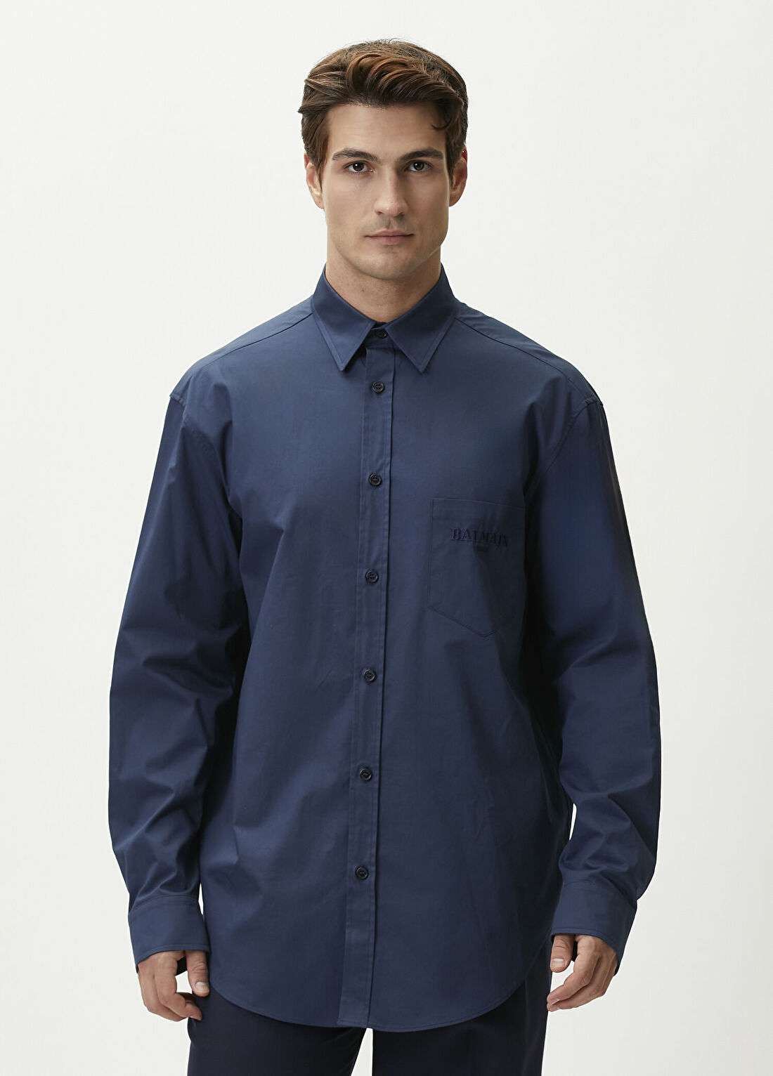 Balmain Lacivert Gömlek görsel 3