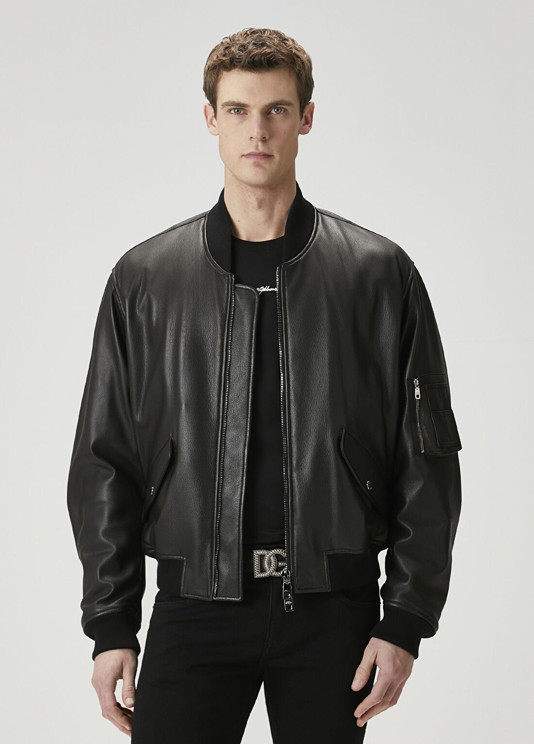 Dolce&Gabbana Siyah Deri Mont