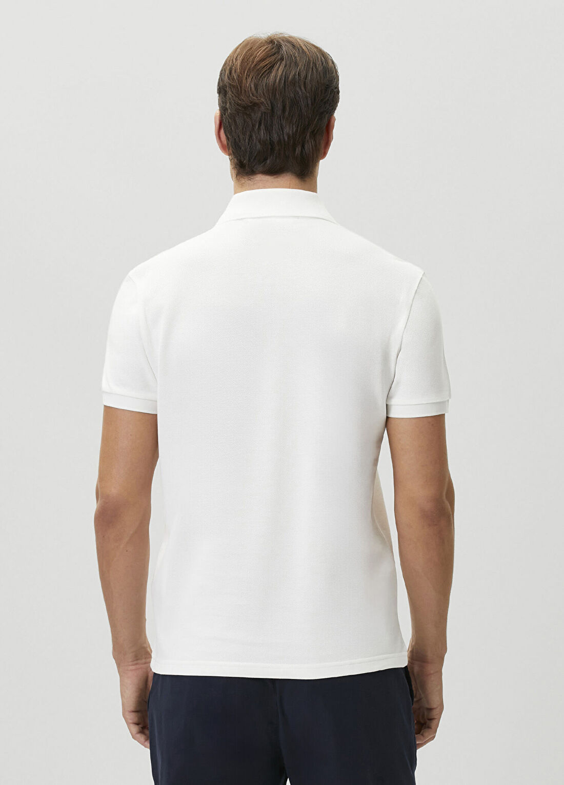 Moncler Beyaz Polo Yaka Logo Patchli T-shirt görsel 4
