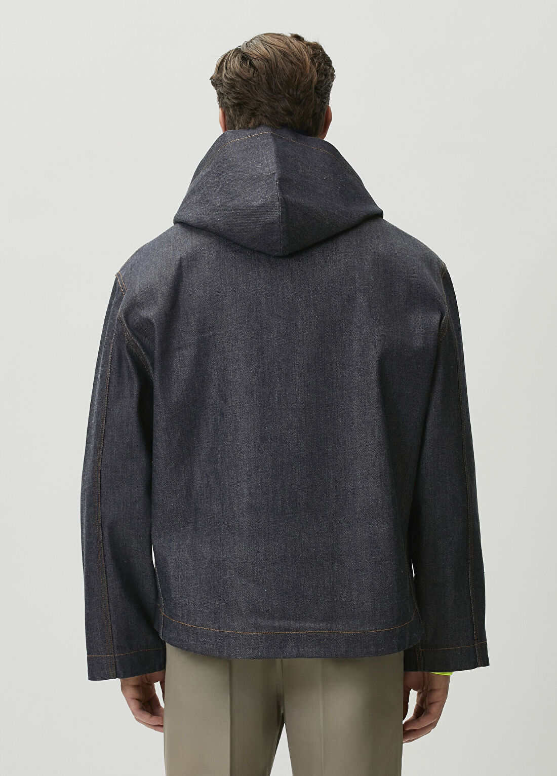 Balenciaga Gri Kapüşonlu Denim Ceket görsel 4